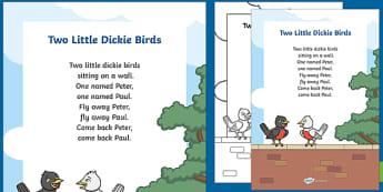 Nursery Rhymes 2 Little Dickie Birds Primary Resources - Stories