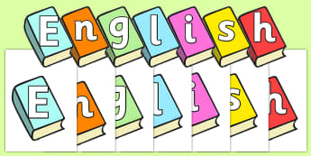 English on Books Display Cut Outs - Display, Cut-out, Books