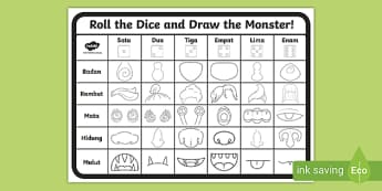 Roll a Monster Drawing Dice Game