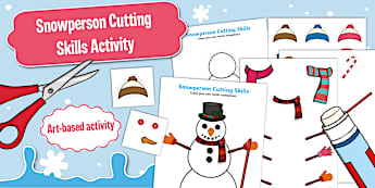 Snowperson Cutting Skills Activity | Twinkl