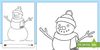 Snowman colouring in and crafts