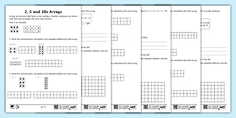 Numeracy Array Worksheets Array Maths Worksheets | Twinkl