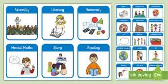 Classroom Timetable Templates & Cards | Visual Timetables