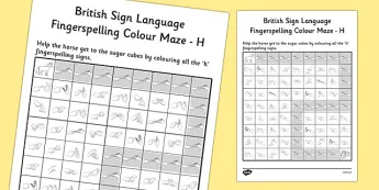 Sign Language Maze Fingerspelling Language • Twinkl.ca