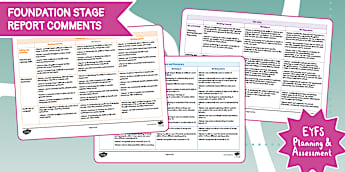 Report Writing Foundation Stage - Assessment - Planning & Assessment - EYFS