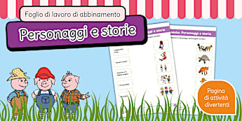 Foglio di lavoro di abbinamento: Personaggi e storie