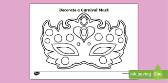 Carnival Make Your Own Mask Worksheet / Worksheet French
