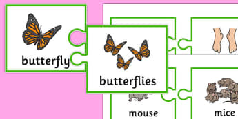 Irregular Plurals Jigsaws - SLI (specific language impairment), grammar, EAL, language disorder, Language delay