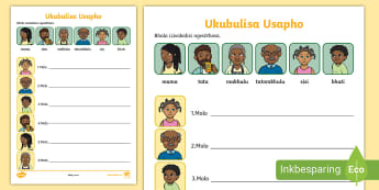 all about me worksheet isixhosa konke malunga nam