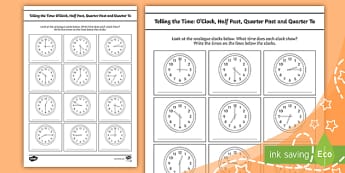 Clock Worksheet