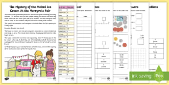 LKS2 The Mystery of the Melting Ice Creams Maths Game - maths, ks2, lower key stage 2, LKS2, year 3, year 4, yr 3, yr 4, mproblem solving, maths challenge, 