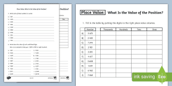 Place Value Activity Sheet • Twinkl.ca