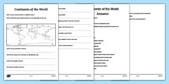 Geography Continents Worksheets | twinkl.ca