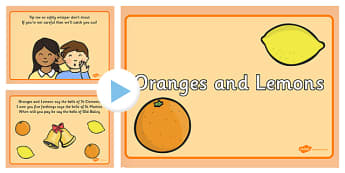 Oranges And Lemons Primary Resources Nursery Rhyme Rhyming