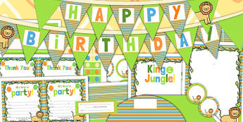 Jungle Themed Birthday Party Pack - jungle, party, birthday