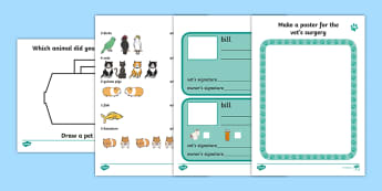 Vets Role Play Area Worksheets - vets, role play, worksheet
