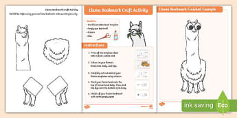 Llama Bookmark Craft Activity