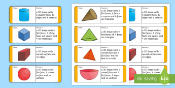 3D Shape Properties Display Posters - Australian Maths Resource