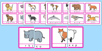 Animal Halves Matching Game - animal, halves, matching game, match, game