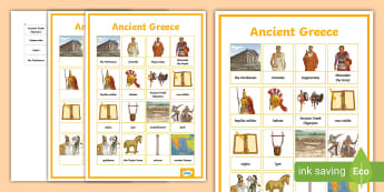 Ancient Greece Displays, Key Vocabulary And Timelines