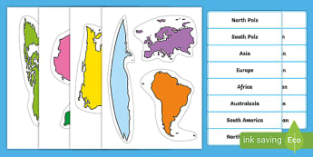 The Seven Continents Labelling Activity Worksheet