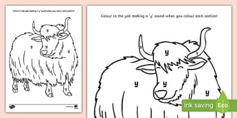 Initial y Sound Production Colouring Sheet - initial y, sounds