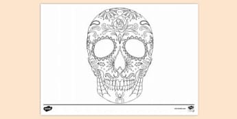 Free Sugar Skull Cat Colouring Colouring Pages