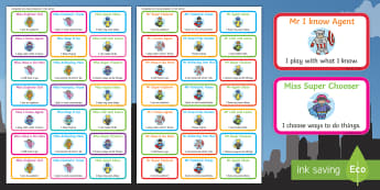 Mr and Miss Superhero Themed Characteristics of Effective Learning Stickers - Ready Made Superhero Themed Characteristics Effective Learn Pack, superheor, supehero
