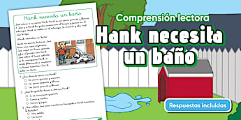 Comprensión lectora: Hank necesita un baño – 1º de Primaria