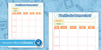 Planificador Semanal | Objetivos | Homeschool | Editable