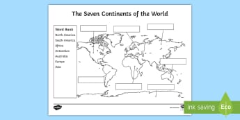 The World - Countries And Continents Primary Resources