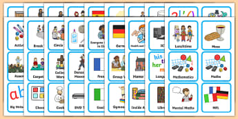Classroom Timetable Templates Cards Visual Timetables