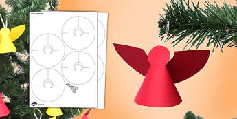 Paper Angels Craft Activity - paper, angels, paper model, christmas, craft, tree