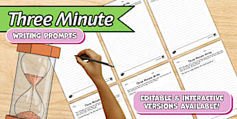 3-Minute Writing Prompts | English Writing Resources