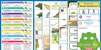 EYFS Dinosaurs Activity Planning and Continuous Provision Ideas Resource Pack (Ages 2-4) - Lesson, plans, planning, Early Years planning, dinosaurs, stomp, roar, long ago, spiky, dinosaur mud