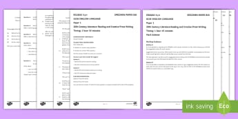 Eduqas Language Paper 1 Eduqas Specimen Papers - Glish Language GCSE Past