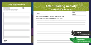 'Acceptable Alternative' After Reading Activity