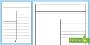 News Article Blank Sheets For Writing