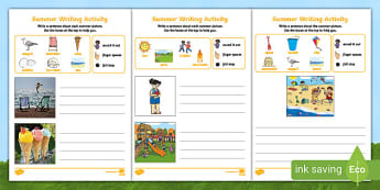 summer writing frames and worksheets early years eyfs primary