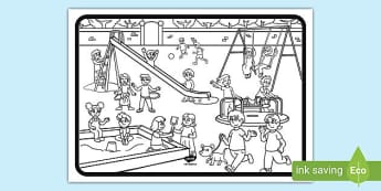 At The Park Colouring Page Teacher Made
