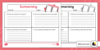 Summarizing Worksheets | twinkl.com