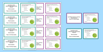 ADHD and Autism Asperger Syndrome Awareness Information Cards - ICE, in case of emergency, out and about, independence, ADHD, ADD