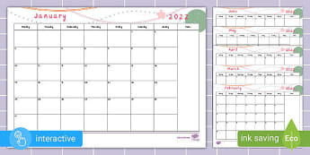 Blank and Editable Calendar Templates | KS1