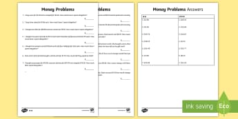 Money and Financial Mathematics Solve problems involving purchase