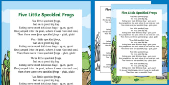 Five Little Speckled Frogs - Twinkl