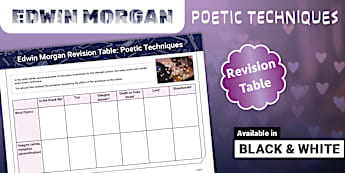 Edwin Morgan Revision Table: Poetic Techniques