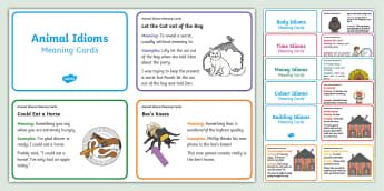 Idioms for Kids and their Meanings - Cards Pack