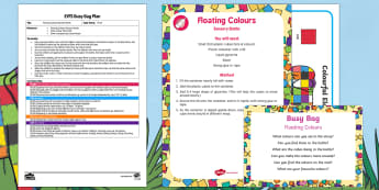 EYFS Floating Colours Busy Bag Plan and Resource Pack - Elmer, David McKee, colour, sensory, calming, discovery bottle, science
