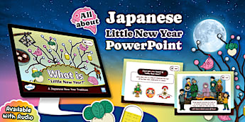 All About Little New Year  in Japan - English PowerPoint