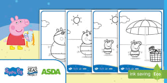 Peppa Pig Colouring Pages | Cleaner Seas Project | ASDA